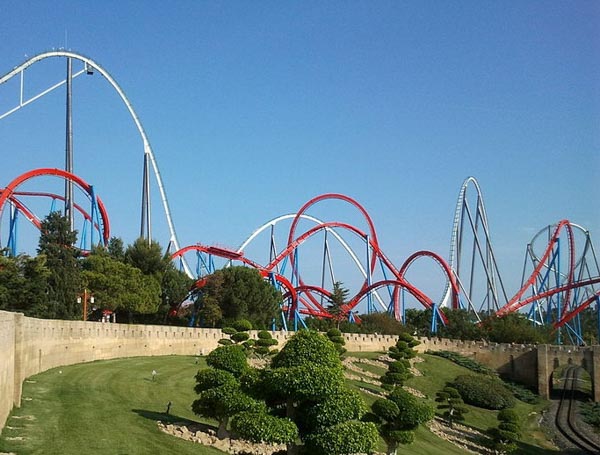 Shambhala Port Aventura Park Spain roller coaster